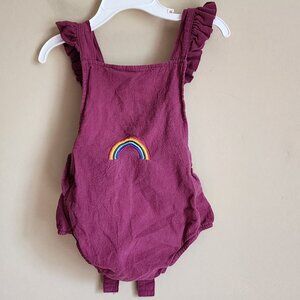 YOUNGER TREE Ruffle Romper, Rainbow, Sleeveless Bowknot Sunsuit Size 0-18 months